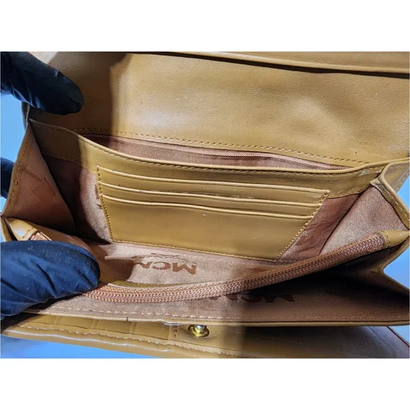 MCM Women's Tan and Red Leather Wallet - Picture 13 of 16
